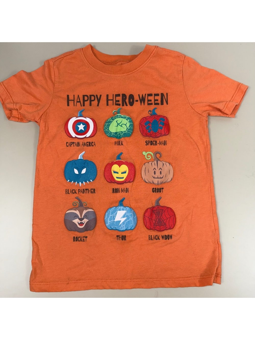 Marvel Boys 5T Orange Hero-Ween Halloween Shirt